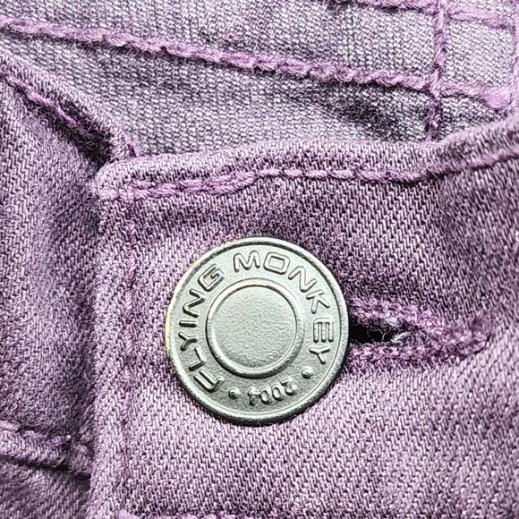 Flying Monkey Jeans Womens 26 Purple Low Rise Skinny Leg Ankle Stretch Denim - Picture 2 of 13